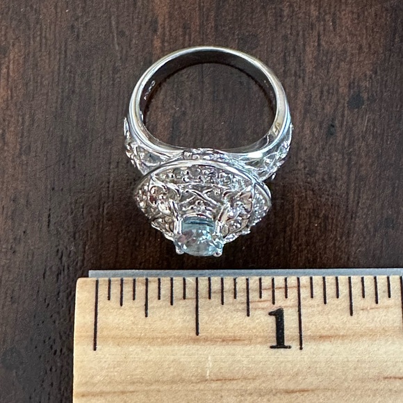 Victoria Wieck Aquamarine Ring. Set in Sterling Silver. Size 7 - Picture 6 of 9